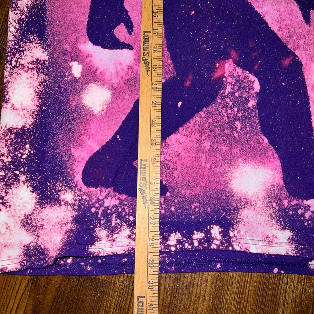 Bigfoot Silhouette Purple & Pink Cotton Retro Short Sleeve T-Shirt Size L - Picture 9 of 9